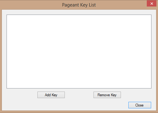 Initial Pageant application screen